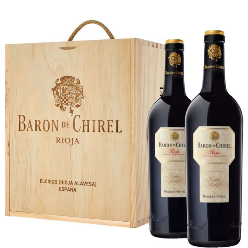 2 lahve Baron de Chirel Reserva 2020 s dřevěným pouzdrem
