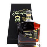 Bottle of Flor de Caña 25 years centenary with case