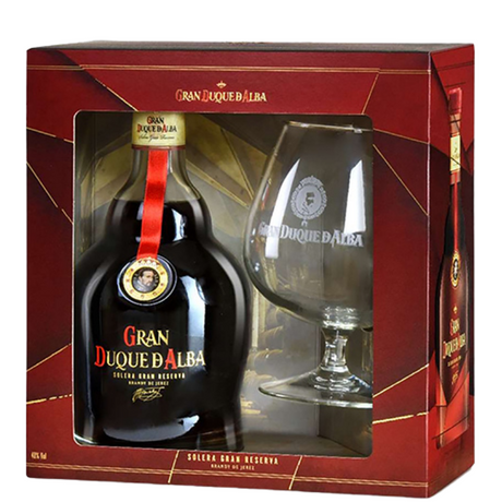Pouzdro se sklenkou brandy Gran Duque de Alba