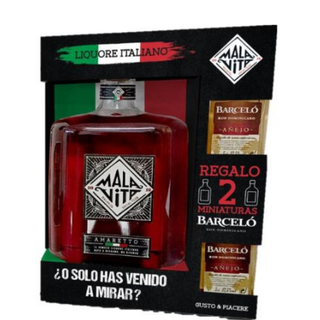 MALAVITA Amaretto + dárek x2 miniatura BARCELO