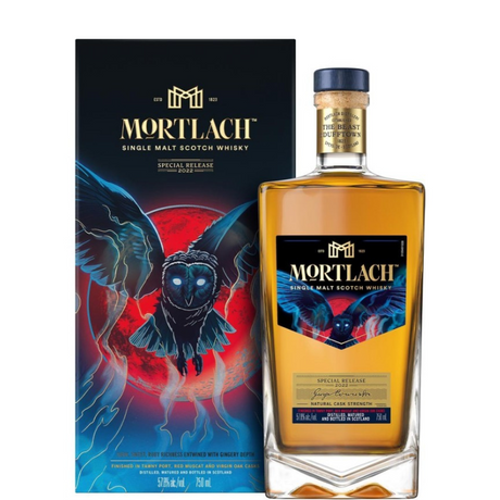 Speciální vydání láhve Mortlach 2022 s pouzdrem