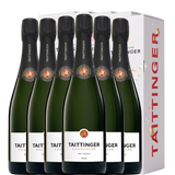 Šest lahví Taittinger Brut Réserve s pouzdrem
