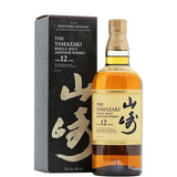 The Yamazaki 12 Years whiskey bottle with case